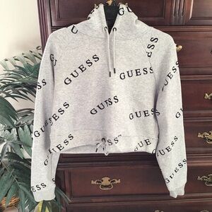Guess Cropped Logo Hoodie